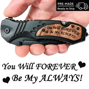 Anniversary Gifts for Husband, Boyfriend, Him - Engraved Pocket Knife TAC-FORCE - Picture 1 of 9