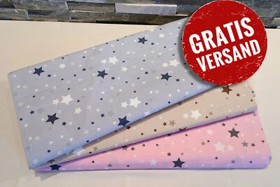 240 cm Popeline Baumwollstoffe Baumwolle Stoff Meterware ab 50cm Gewebe Sterne - Bild 1 von 3