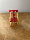 Vintage Dollhouse Furniture Renwal No 65 Red And Yellow Rocking Chair Rocker