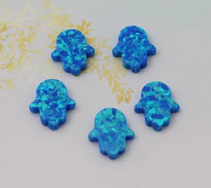 Großhandel Posten Hamsa Fatima Hand dunkelblauer Opal Anhänger Glücksbringer Kabbala 5 Stck. - Bild 1 von 5