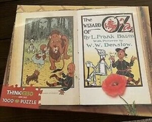 Think Geek Wizard of Oz Buch Roman 1000-teiliges Puzzle W.W. Denslow Art Illustration - Bild 1 von 1
