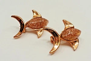 A39) 2 piccole spille da pesce vintage in rame - spilla - Foto 1 di 4