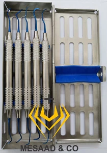 Implant Scalers & Curettes Set Lightweight Hollow Handle TITANIUM Blue Points CE - Picture 1 of 3