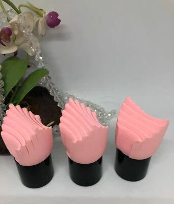 3x Cosmetic Makeup Foundation Blender Sponge Applicator w/ Handle - Pink - New - Image 1 of 4