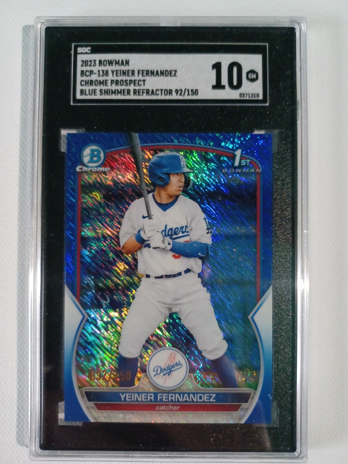 Yeiner Fernandez 2023 1st Bowman Chrome#BCP-138 Blue Shimmer Refractor /150