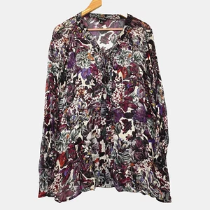 Lucky Brand Damen Langarm Tunika Bluse 1X Boho Bauernfest Feenwald - Bild 1 von 14