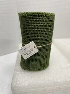 Green Burlap Roll  5.5 Inch X 15 ft Unwired - Picture 1 of 4