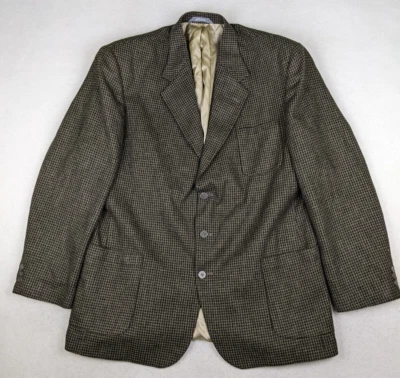 HAGGAR CITY CASUALS - ABRIGO DEPORTIVO CHAQUETA BLAZER A CUADROS MARRÓN PARA HOMBRE - TALLA 46L Foto 1 de 4