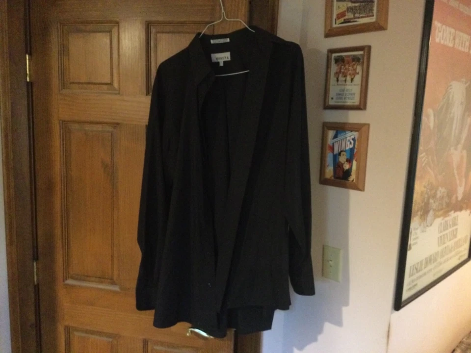 Modena Men’s 17.5 Tall Black Long Sleeve Dress Shirt Used Slightly - Image 1 of 1