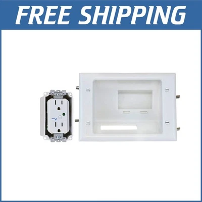 Versatile White AV/HDMI Wall Plate with In-Wall Power Management Solutions — 第 1/4 张图片