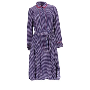 Tommy Hilfiger Vestito Donna Stampa Monogramma Manica Lunga Multicolore (T-58) - Foto 1 di 9