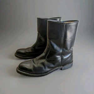 Vintage Sears Motorradstiefel Größe 8,5 D schwarz Leder Arbeit Retro Roper hergestellt in den USA  - Bild 1 von 13