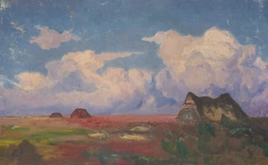 O. POTTHAST VON MINDEN (*1869), Niederdeutsche Landschaft, Öl Impressionismus - Bild 1 von 4