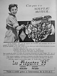 PUBLICITÉ DE PRESSE 1955 LE NOUVEAU MOTEUR RENAULT FRÉGATE 55 - Imagen 1 de 1