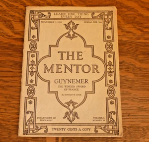 "The Mentor" Antique 1918 Magazine *GEORGES GUYNEMER* Historical Photo Prints - Imagen 1 de 9
