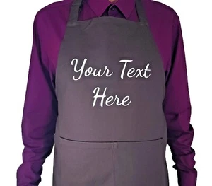 Personalised Apron Custom Printed Master Head Cooking Chef Logo Text Any BBQ Uk - Picture 1 of 21