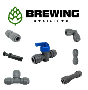 Beer Line Fittings Duotight FFL Tee Joiner Check Valve 5/16 3/8 Brewing Push Fit - Picture 1 of 21