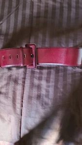 Vintage Donna Karen New York Burgunder Leder Made In USA Breiter Gürtel, M - Bild 1 von 11
