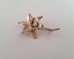 SPILLA VINTAGE ARGENTO STERLING PERLA FIORE 2" - Foto 1 di 2