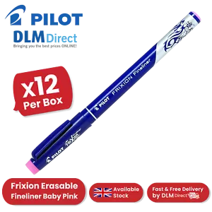 Pilot Frixion Fineliner Felt Pen Vibrant Baby Pink Erasable Ink - Pack of 12 - Foto 1 di 11