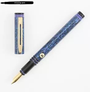 Rare Waterman Forum Cartridges Fountain Pen in Blue-Marble Black Design (1980s) - Picture 1 of 10