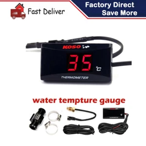 Koso Super Slim Temperature Gauge Ba024b11 water Temp Meter Blue Display - Picture 1 of 22