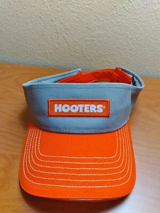 Hooters Mens Visor Adjustable Orange Logo Spell Out Owls Nest Hat Restaurant - Picture 1 of 4