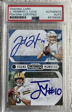 Justin Herbert And  Jordan Love Dual Auto .. Beautiful Card! Chargers / Packers