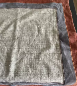 Villa by Classic Home Lena Gray Orange Pillow Cover 22 x 22 100% Cotton - Picture 1 of 6