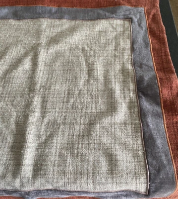 Villa by Classic Home Lena Gray Orange Pillow Cover 22 x 22 100% Cotton - Image 1 of 4