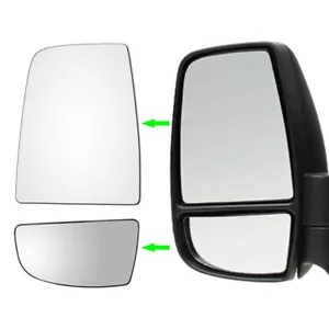 Juego de vidrio espejo retrovisor superior + inferior del lado izquierdo para Ford Transit 150 250 3500 2015-2019 - Imagen 1 de 5
