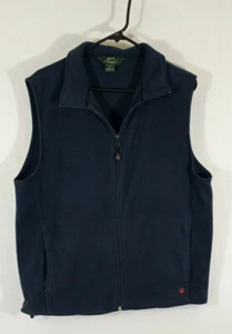 Woolrich Mens Zip Up Fleece Vest Navy Blue Size Large - Picture 1 of 8