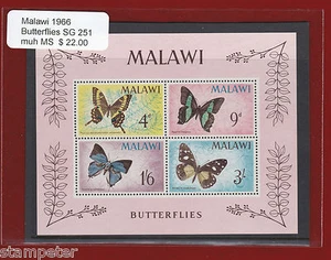 1966 Malawi Butterflies SG 251 MS MUH - Picture 1 of 1