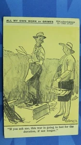 Postal Cómic de Tuck Grimes Segunda Guerra Mundial Años 40 GUERRA VA A DURAR SI NO MÁS - Imagen 1 de 2