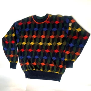 Vintage Carlo Colucci 3D Strick Mehrfarbig Pullover Herren Größe 54 Made In Germany - Bild 1 von 20