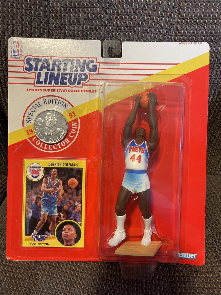 1991 SLU Starting Lineup Derrick Coleman With Coin & Card - Image 1 of 1