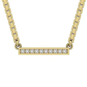 Fashion Pendant Necklace VS1 E 0.15 Ct Natural Diamond 14K Yellow Gold 16.90 mm - Picture 1 of 10
