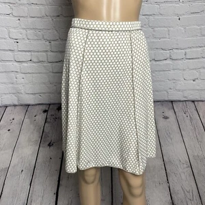 NWT New Max Studio Beige White Polka Dot Skirt Size L - Picture 1 of 8