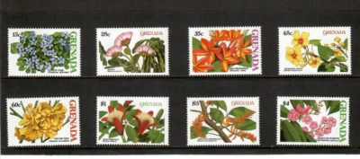 Grenada 1988 - Flowers - Set Of 8 Stamps - Scott #1651-58 - MNH - Image 1 of 3