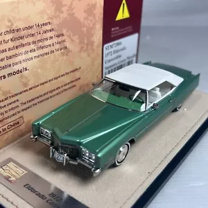 Timbro 1/43 GLM Cadillac Eldorado Cabrio tetto chiuso verde Met 1972 STM72004 - Foto 1 di 2