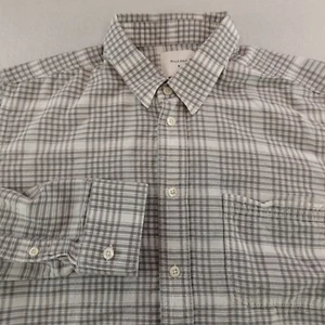 Billy Reid Dress Shirt Men’s Medium Gray Plaid Pocket Long Sleeve Made in Turkey - Picture 1 of 10