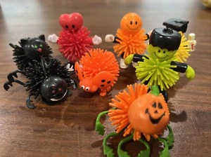 Vintage Spikey Seasonal lot of 7 ~1-2” figures~Halloween~Hearts~Graduate - Picture 1 of 9
