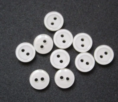 10x Knöpfe Wäscheknöpfe Kunststoff weiß mit transparent mit weißem Kern  KN-17 - Bild 1 von 4
