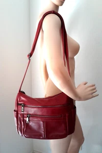 DUNE London Dark red multi pocket single shoulder strap cross body Hand Bag - Picture 1 of 5