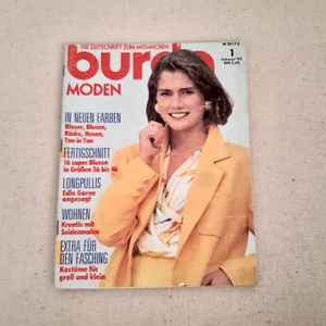 BURDA MODEN Magazine #1/1992 GERMAN Vintage Sewing Patterns, Fasching Costumes - Picture 1 of 15