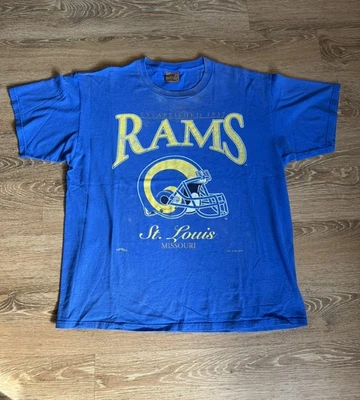 Camiseta De Colección St Louis Rams Nutmeg Mills Azul Envejecido NFL EE. UU. Para Hombres Talla XL Foto 1 de 4