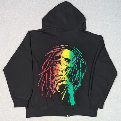 Sudadera con Capucha No Fear So Cal Talla Mediana Cremallera Completa Bob Marley Jamaica Reggae Y2K Foto 1 de 4