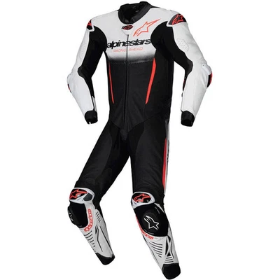 Traje de cuero de una pieza Alpinestars GP-R7 - blanco/negro/rojo fluorescente, 56 Foto 1 de 2