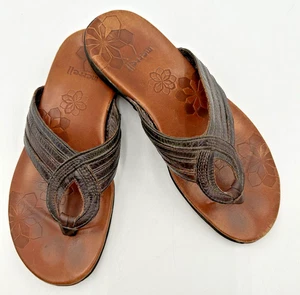 Merrell Damen-Sandalen 6 Lidia Leder Mahagoni Riemen Slipper Flip-Flops erdig - Bild 1 von 9