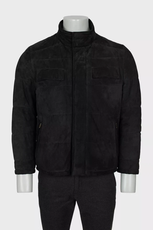 RRP8500$ Men's Kiton Zip Jacket 42US/UK 52IT Black Suede Luxury TOP Brioni Zilli - Image 1 of 4